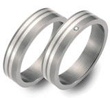 Marrying Titan / 925 Silber, 5,00 mm Breite, seidenmatt, 1 Brillant 0,01 ct. TW/SI,