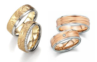 Gris oro de albaricoque Los anillos de boda
