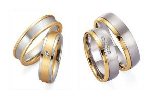 Gray gold yellow gold Marryring