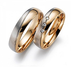 August Gerstner Blanco oro rojo Los anillos de boda