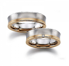 1 Princess 0,04 CT,  August Gerstner Weissgold Rotgold