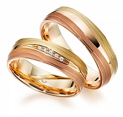 585 Rose-Rot-Gelbgold,  August Gerstner Mehrfarbige Trauringe