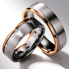 585 Weissgold , seidenmatt / poliert,  Nowotny-Collection Ruesch Blanco oro rojo Los anillos de boda