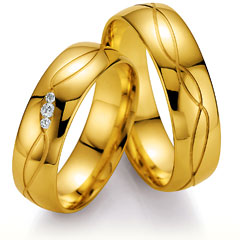 585 Gelbgold, poliert,  Nowotny-Collection Ruesch Oro amarillo - Los anillos de boda