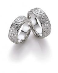 585 Weissgold, Relief - Struktur,  Nowotny-Collection Ruesch Exclusive Wedding rings