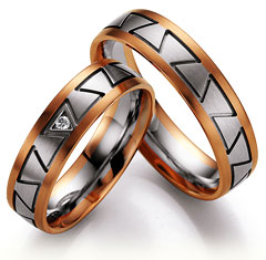 585 Weissgold-Rotgold, seidenmatt / poliert,  Nowotny-Collection Ruesch Weissgold Rotgold