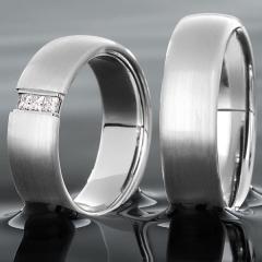 750 Weissgold, seidenmatt,  Christian Bauer Classic wedding Rings