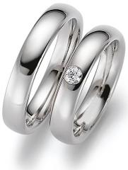 585 Weissgold, poliert,  August Gerstner Classic wedding Rings