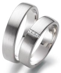 585 Weissgold, seidenmatt,  August Gerstner Classic wedding Rings