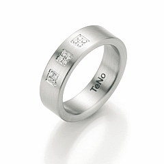 Edelstahl, seidenmatt,  TeNo Engagement rings steel