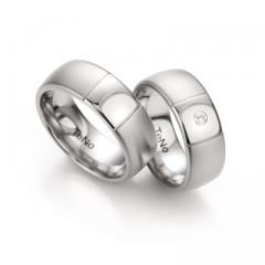 Edelstahl, seidenmatt / poliert,  TeNo Acero inoxidable - Los anillos de boda