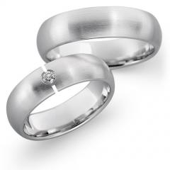 585 Weissgold, seidenmatt,  Sickinger Classic wedding Rings