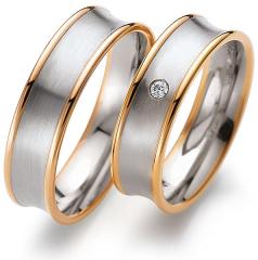 585 Weiss-Rosegold, seidenmatt / poliert,  August Gerstner Oro Blanco Rosa de Oro Anillos de boda