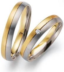 585 Weissgold , seidenmatt,  August Gerstner White gold yellow gold Marryring