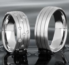750 Weissgold, seidenmatt,  Christian Bauer Oro blanco - Los anillos de boda