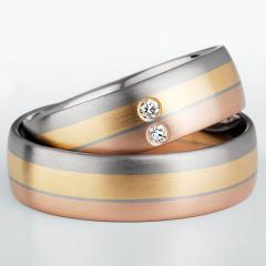 585 Weiss , seidenmatt,  Christian Bauer Multicolor Los anillos de boda