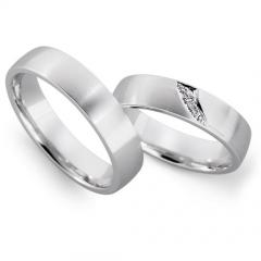 585 Weissgold, seidenmatt,  Sickinger Classic wedding Rings