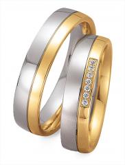 585 Graugold , poliert,  Gettmann Blanco oro amarillo Los anillos de boda
