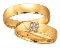 585 Gelbgold, poliert,  Gettmann Oro amarillo - Los anillos de boda