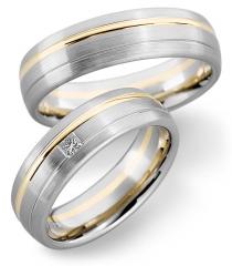 585 Weiss-Rosegold, seidenmatt / poliert,  Sickinger Specials prices Wedding rings