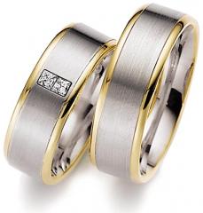 585 Weissgold , seidenmatt / poliert,  August Gerstner White gold yellow gold Marryring