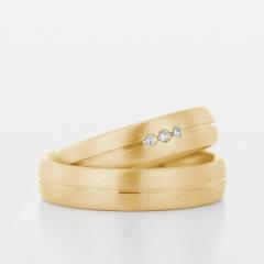 585 Gelbgold, seidenmatt mit Fuge,  Christian Bauer Oro amarillo - Los anillos de boda