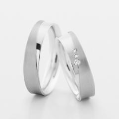 585 Weissgold, seidenmatt / poliert,  Christian Bauer Oro blanco - Los anillos de boda