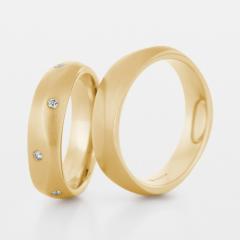 750 Gelbgold, seidenmatt,  Christian Bauer Oro amarillo - Los anillos de boda