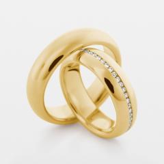 585 Gelbgold, poliert,  Christian Bauer Memorias anillos de boda