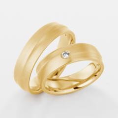 585 Gelbgold, seidenmatt,  Christian Bauer Oro amarillo - Los anillos de boda