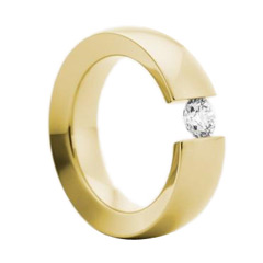 750 Gelbgold, seidenmatt/ seitlich glänzend,  Christian Bauer Engagement rings gold
