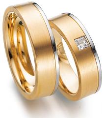 585 Weiss-Rosegold, seidenmatt / poliert,  August Gerstner White gold rose gold Marryring