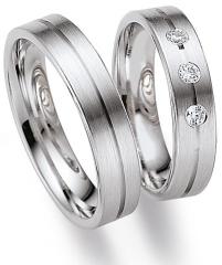 585 Weissgold, seidenmatt,  August Gerstner Oro blanco - Los anillos de boda