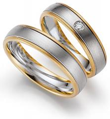 585 Weissgold , seidenmatt,  August Gerstner White gold yellow gold Marryring