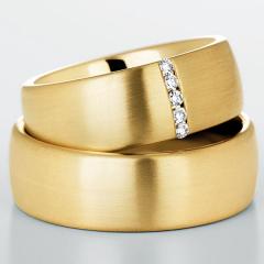 585 Gelbgold, seidenmatt,  Christian Bauer Classic wedding Rings