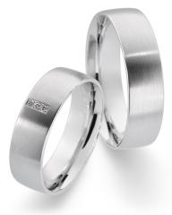 585 Weissgold, seidenmatt / poliert,  Sickinger Classic wedding Rings