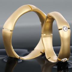 750 Gelbgold, seidenmatt,  Christian Bauer Oro amarillo - Los anillos de boda