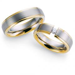 585 Weissgold , seidenmatt / poliert,  EGF-Eduard G. Fidel White gold yellow gold Marryring