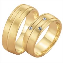 585 Gelbgold, seidenmatt,  Gettmann Oro amarillo - Los anillos de boda