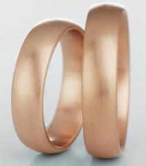 750 Rosegold, seidenmatt,  Christian Bauer Classic wedding Rings