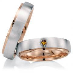 950 Platin- 750 Rotgold, seidenmatt / poliert,  EGF-Eduard G. Fidel Specials prices Wedding rings
