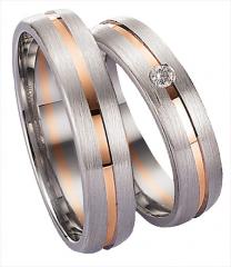 585 Graugold , seidenmatt / poliert,  Gettmann Gris oro rosa Los anillos de boda