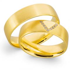 585 Gelbgold, seidenmatt,  Sickinger Oro amarillo - Los anillos de boda