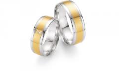 585 Weissgold , seidenmatt / poliert,  Fischer White gold yellow gold Marryring