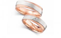 585 Graugold , seidenmatt,  Fischer Gris oro rosa Los anillos de boda