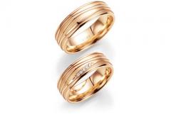 585 Apricotgold, seidenmatt / poliert,  Fischer Oro de albaricoque - Los anillos de boda