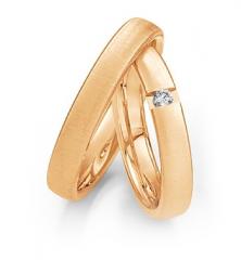 585 Rotgold, sandmatt,  Saint Maurice Classic wedding Rings