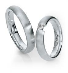 585 Weissgold, seidenmatt,  Saint Maurice Classic wedding Rings