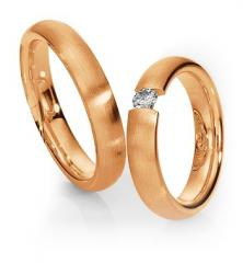 585 Rotgold, seidenmatt,  Saint Maurice Klassische Trauringe