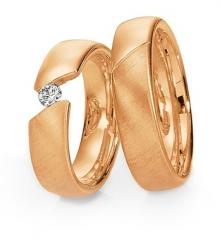 585 Rotgold, seidenmatt / poliert,  Saint Maurice Classic wedding Rings